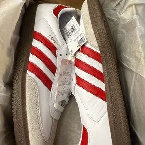 Adidas Samba White and Red Sneakers